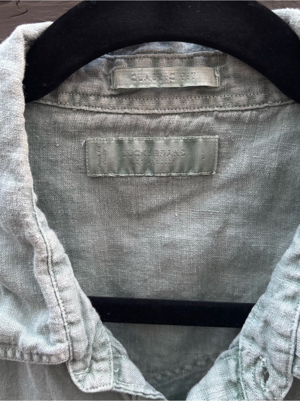 Lucky Brand 100% Linen Western Snap Button Shirt Seafoam Green Size Large - Picture 3 of 8